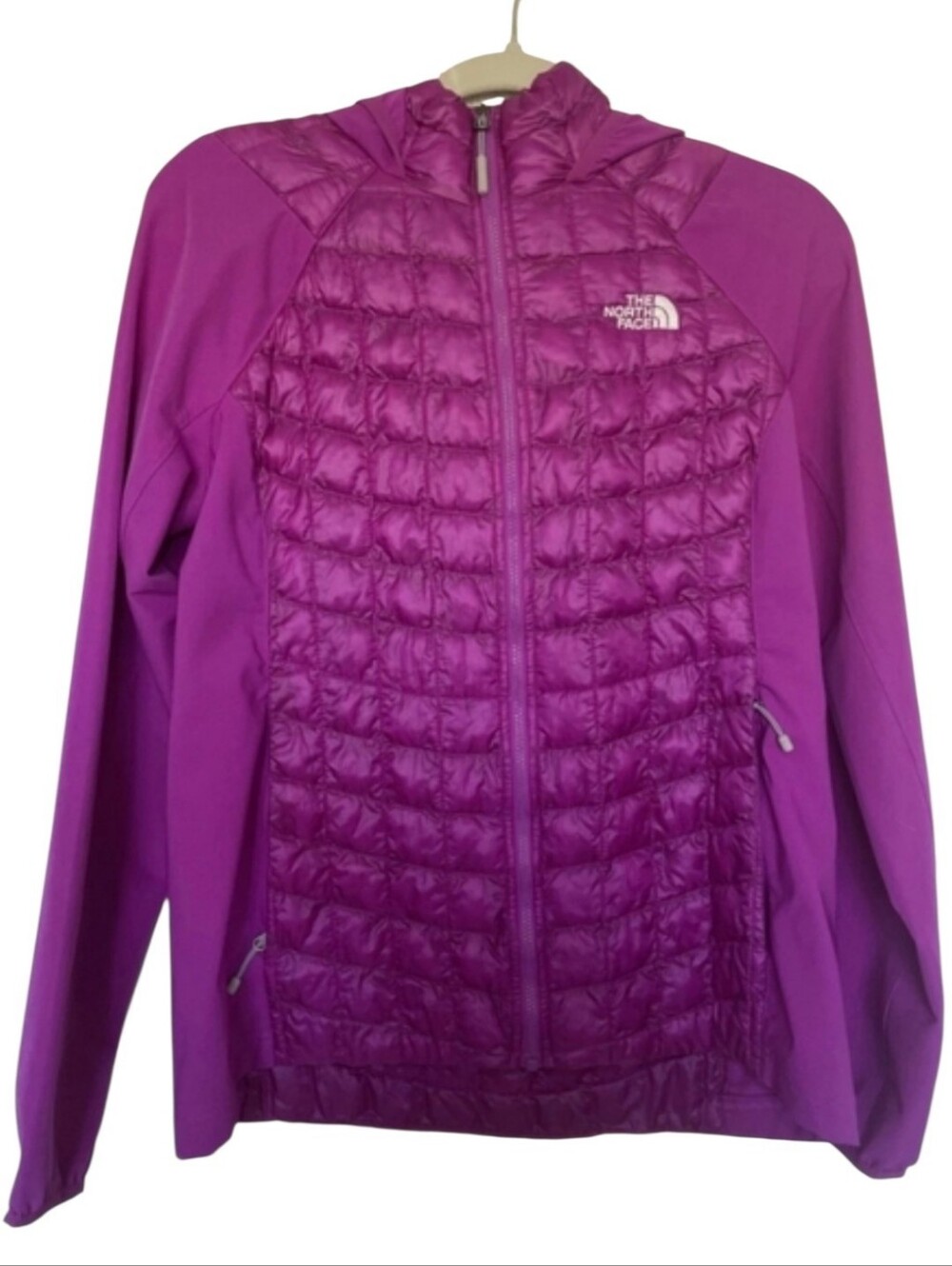 The North Face Size Medium Purple Winter Jacket Packable Hood Thermoball